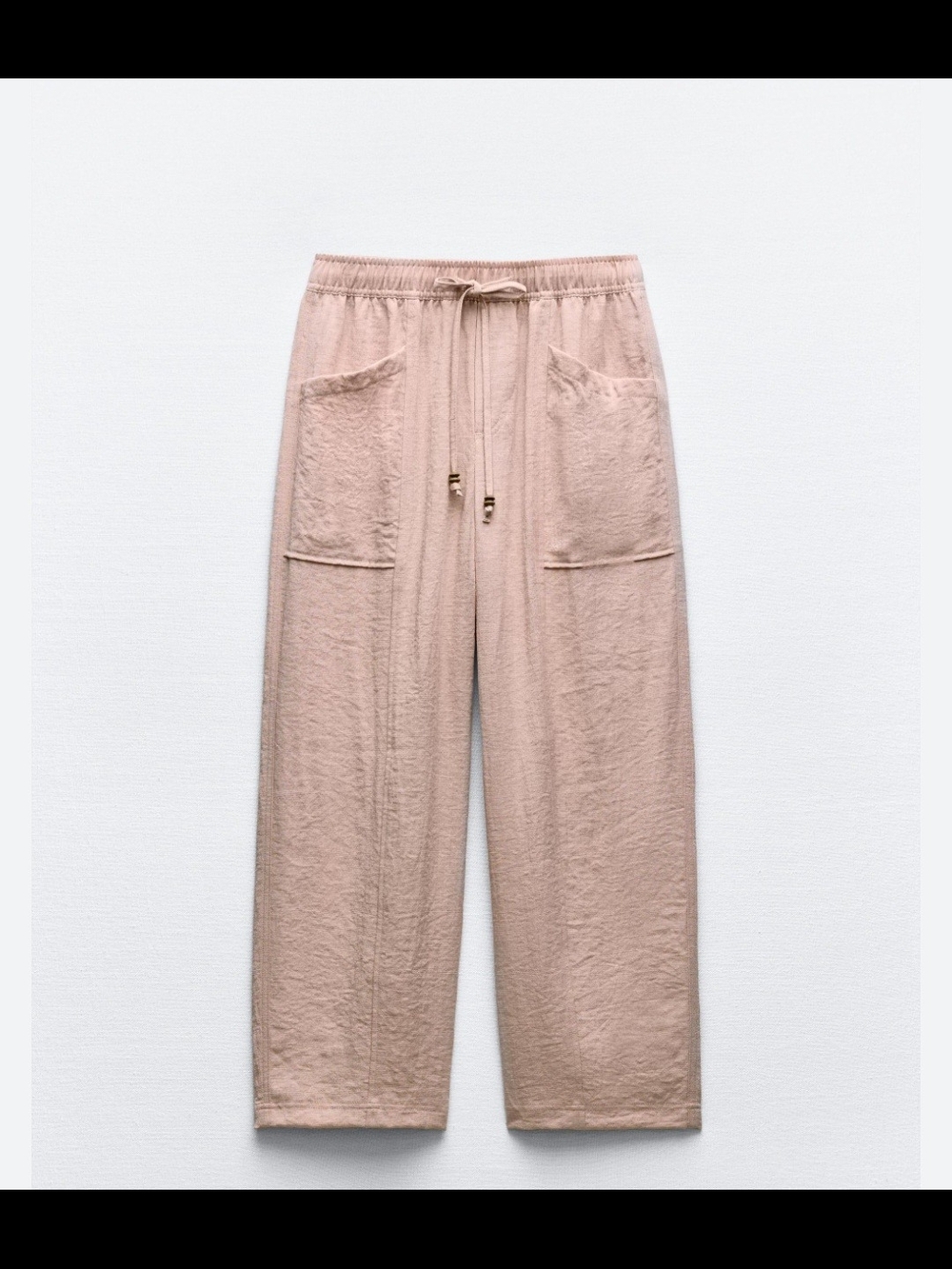 NWT Zara Pink Drawstring Pants Size Medium